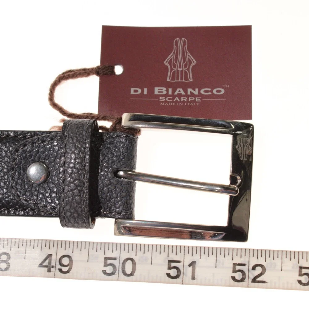 Di Bianco NWT Cut to Size Dress Belt In Solid Gray Pebbled Leather One Size